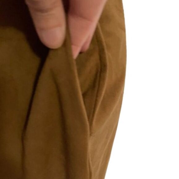 New York & Company Faux Suede Button Front Sleeveless Brown Dress - Picture 4 of 8